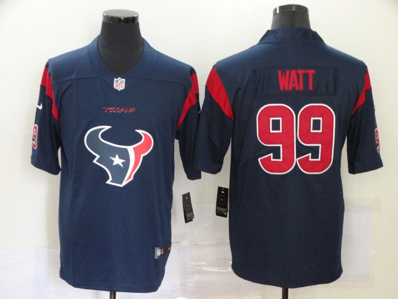 Men Houston Texans #99 Watt Blue Nike Team logo fashion NFL Jersey